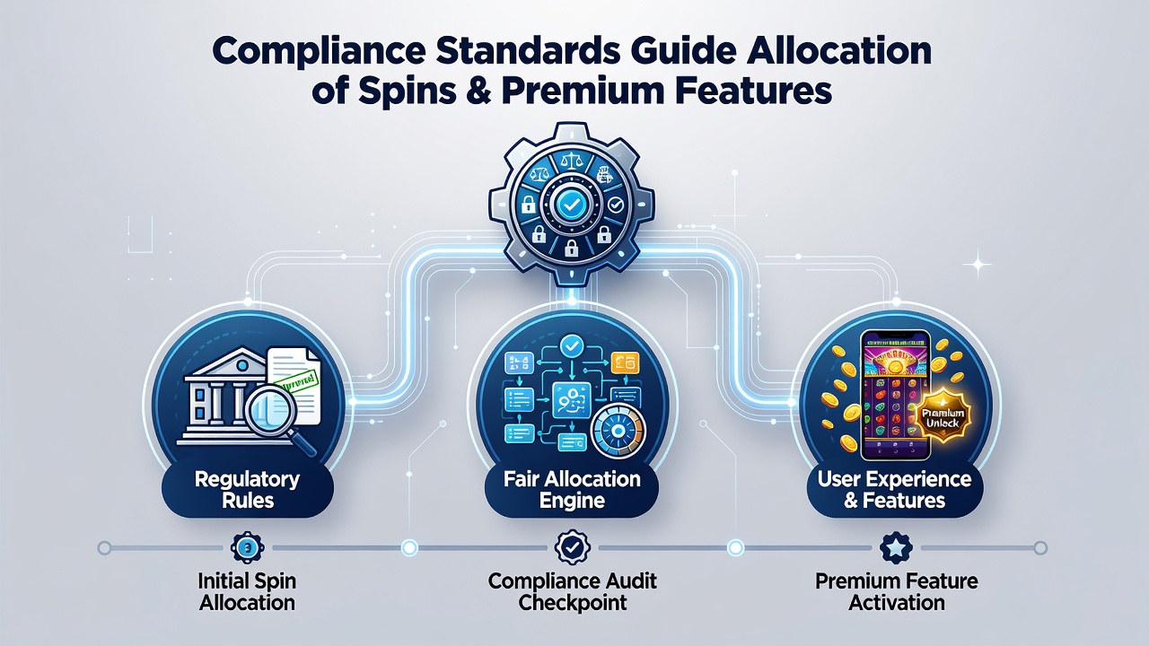 Compliance dashboard illustrating spin and VIP feature controls in a mobile casino app