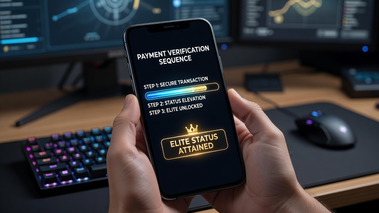 Payment verification interface on a mobile live gaming app showing secure transaction flows and status indicators