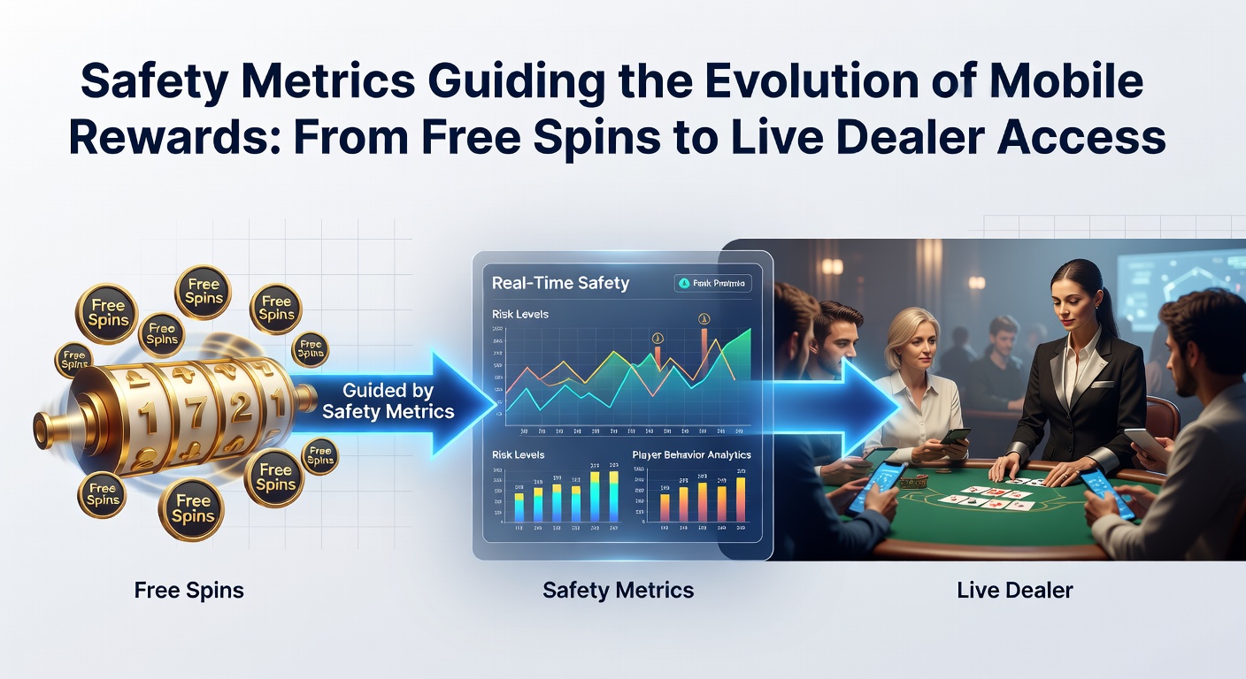 Mobile casino interface showing reward progression from free spins to live dealer tables with security indicators