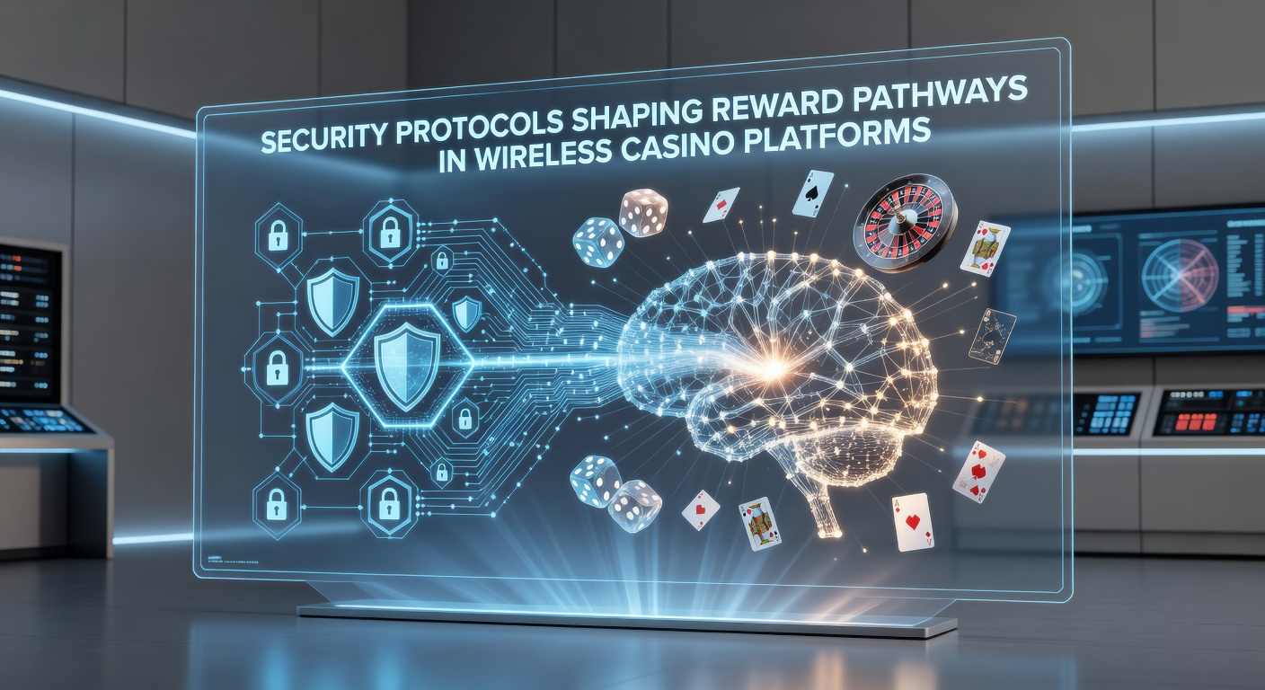 Illustration of secure wireless casino platform architecture showing encrypted data flows between mobile devices and reward systems