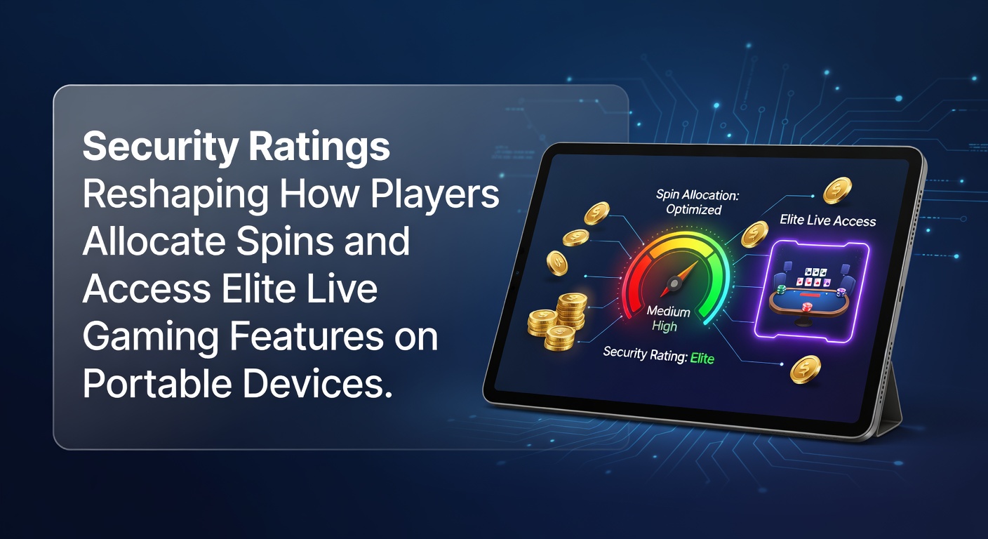 Mobile casino interface displaying security rating badges alongside spin allocation options and live dealer access controls